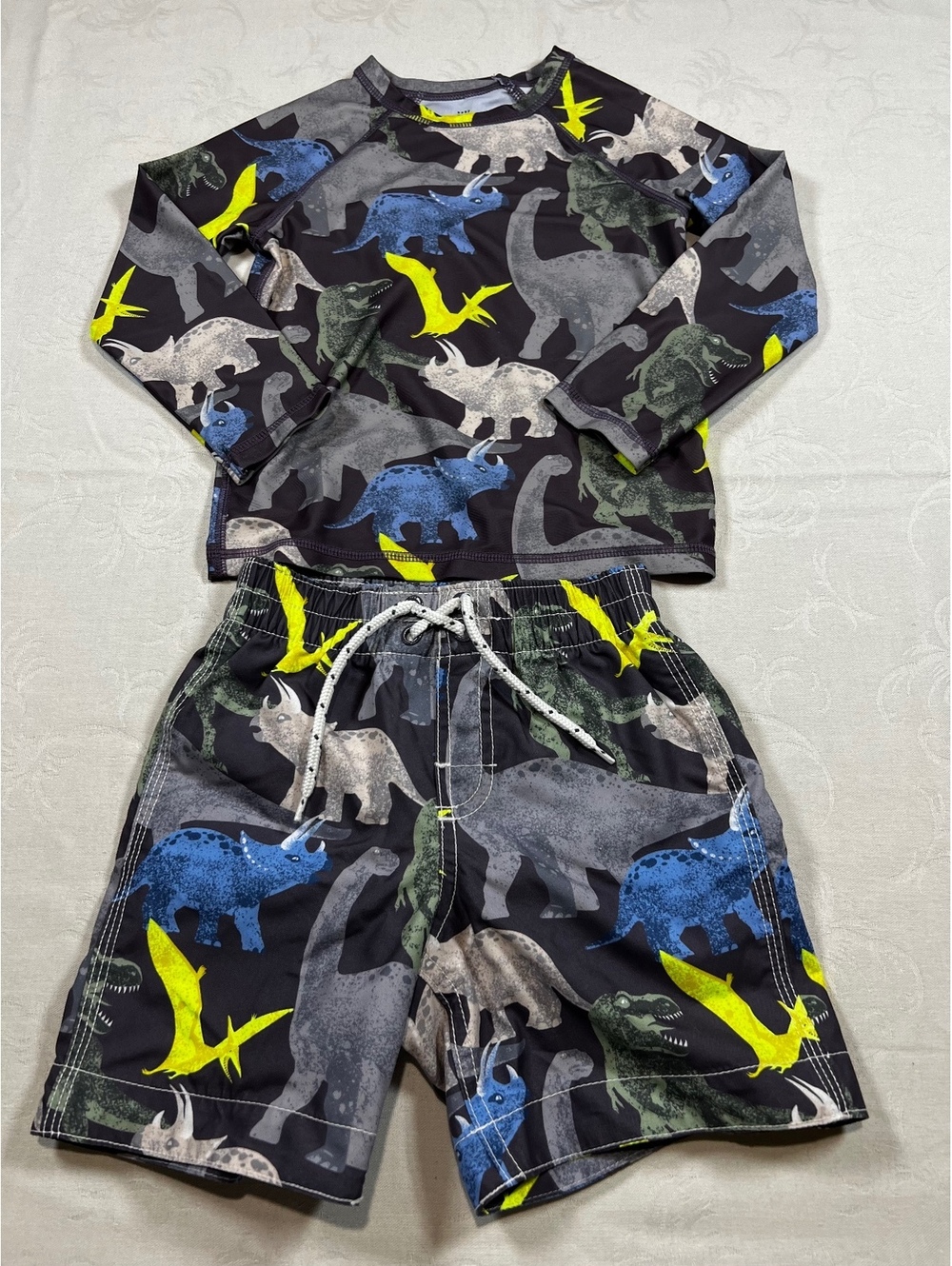 Gap Kids Dinosaur Print Swim Shorts and Swim Shirt Boys Size 3T